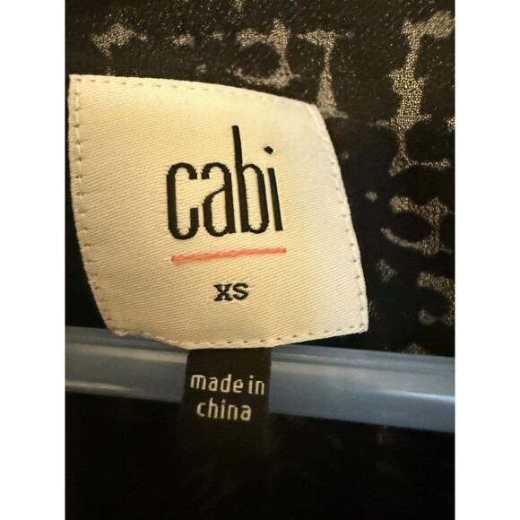 CAbi #3090 Broken Check Sleeveless Blouse Black White Houndstooth -XS - Picture 4 of 5